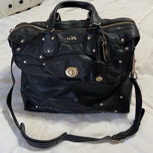 coach rhyder 33 satchel in soft grain leather